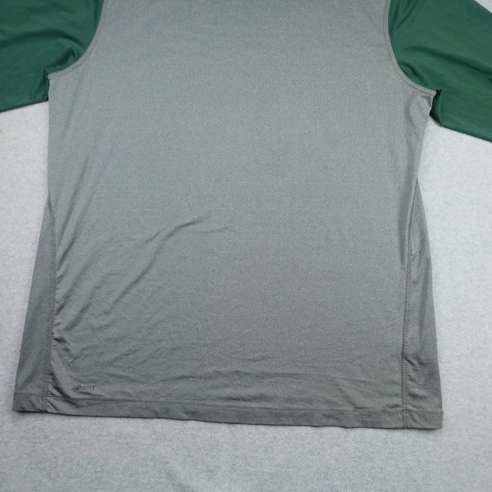 Nike Pro Shirt Mens XXL Gray Green Athletic Long Sleeve Nike FIT DRY MLB